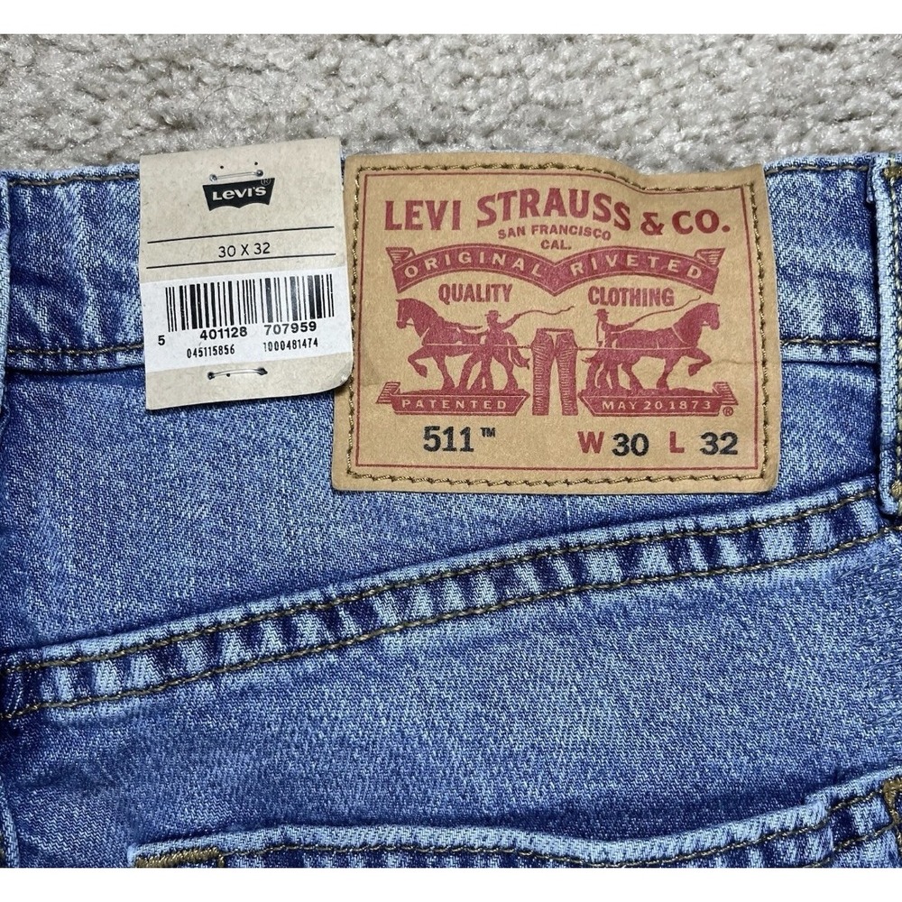 Levi's Men's 511 Slim Jeans 30x32 True Fit 29x31 Blue Medium Wash Stretchy NWT - Picture 10 of 13
